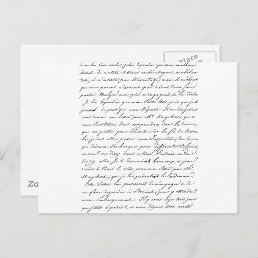 Carte Postale Script Paris (Devant / Derrière)