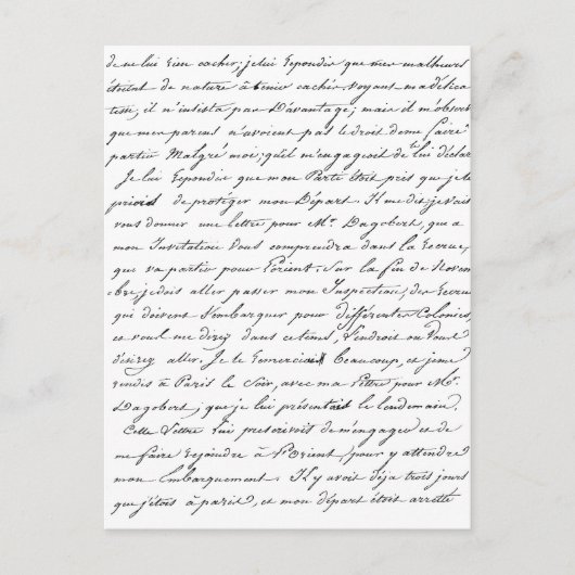 Carte Postale Script Paris (Devant)