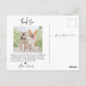 Carte Postale Script Photo De Mariage Merci (Dos)