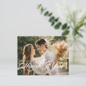Carte Postale Script Photo Mariage Merci (Debout devant)