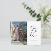Carte Postale Script Photo Minimalist Save the date (Debout devant)