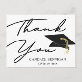 Carte Postale Script Photo Noir Blanc Remerciement de Diplôme (Devant)