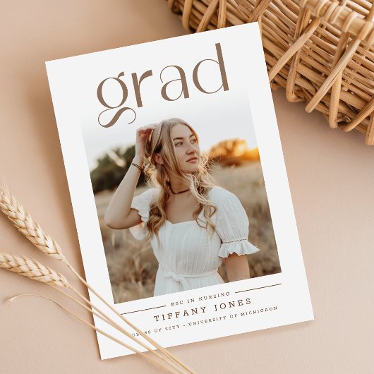 Carte Postale Script Photo Nursing Graduation Announcement