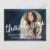 Carte Postale Script Police Écriture 2025 Remerciement Photo de (Devant)