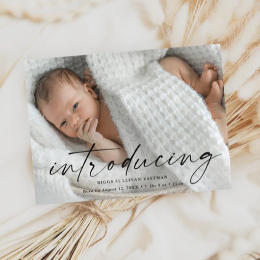 Carte Postale Script Présentant la photo de bébé Merci