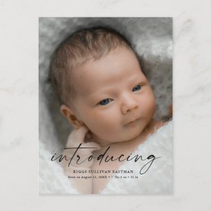 Carte Postale Script Présentant la photo de bébé Merci