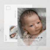 Carte Postale Script Présentant la photo de bébé Merci (Devant / Derrière)
