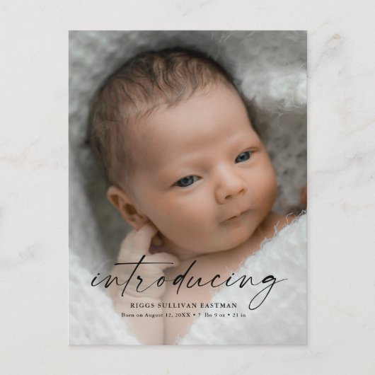 Carte Postale Script Présentant la photo de bébé Merci (Devant)