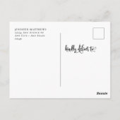 Carte Postale Script romantique | Calligraphie Enregistrer la da (Dos)