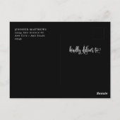 Carte Postale Script romantique | Calligraphie Enregistrer la da (Dos)