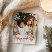 Carte Postale Script Rouge Photo Unique Joyeux Noël