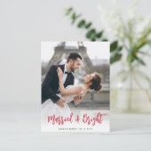 Carte Postale script rustique mariage de vacances faire-part (Debout devant)