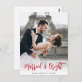 Carte Postale script rustique mariage de vacances faire-part (Devant / Derrière)