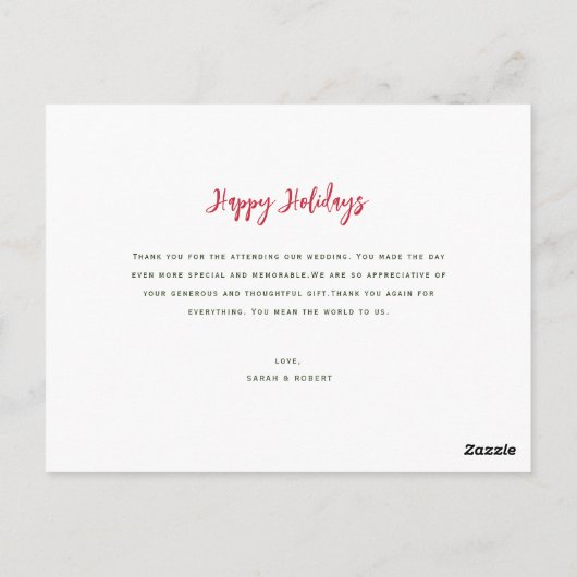 Carte Postale script rustique mariage de vacances faire-part (Dos)