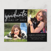 Carte Postale Script Silver Gradué | Grad Photo Merci (Devant)