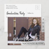 Carte Postale Script Silver Gradué | Invitation photo tendance (Devant / Derrière)