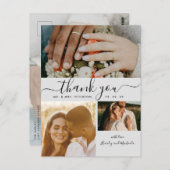 Carte Postale Script simple 4 Photo Collage Mariage Merci P (Devant / Derrière)