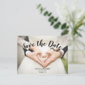 Carte Postale Script simple - coeur Enregistrer la date (Debout devant)