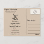 Carte Postale Script simple et élégant Mariage rustique Enregist (Dos)