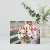 Carte Postale Script simple - floral Enregistrer la date (Debout devant)