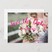 Carte Postale Script simple - floral Enregistrer la date (Devant / Derrière)