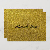 Carte Postale Script simple - Merci de parties scintillant doré  (Devant / Derrière)