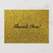 Carte Postale Script simple - Merci de parties scintillant doré  (Devant)