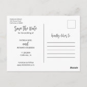 Carte Postale script simple moderne Mariage Enregistrer la photo (Dos)