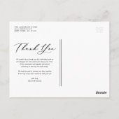 Carte Postale Script Terre Cuite Deux Photo Mariage Merci (Dos)