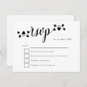 Carte Postale Script typographie coeurs Swashes mariage RSVP (Devant / Derrière)