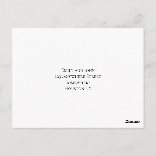 Carte Postale Script typographie coeurs Swashes mariage RSVP (Dos)