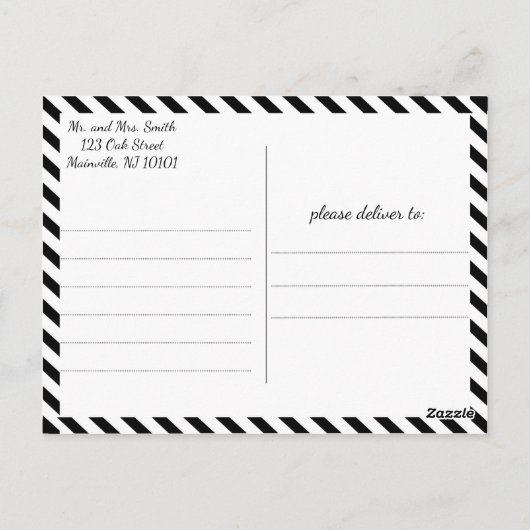 Carte Postale Script Wedding Thank You Post Card (Dos)