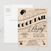 Carte Postale Script Whimsical Cocktail invitation (Devant / Derrière)