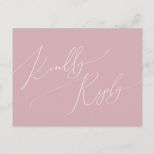 Carte Postale Script Whimsical | Dusty Rose Song Request RSVP (Devant)