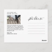 Carte Postale Script Whimsical Full Photo Mariage Merci (Dos)
