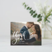 Carte Postale Script Whimsical Full Photo Mariage Merci (Debout devant)