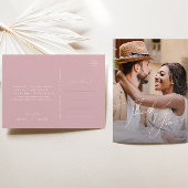 Carte Postale Script Whimsical | Mariage photo Rose Merci