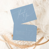 Carte Postale Script Whimsical | Merci Mariage bleu Dusty