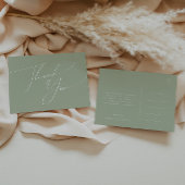 Carte Postale Script Whimsical | Merci Mariage vert Sage