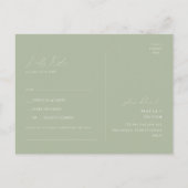 Carte Postale Script Whimsical | Sage Green Demande de Chanson R (Dos)