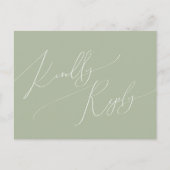 Carte Postale Script Whimsical | Sage Green Demande de Chanson R (Devant)