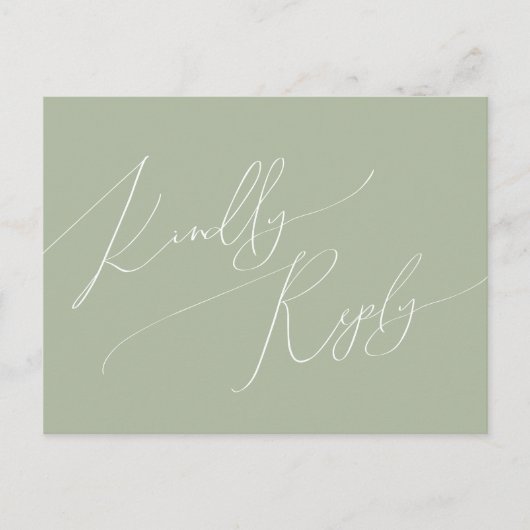 Carte Postale Script Whimsical | Sage Green Demande de Chanson R (Devant)