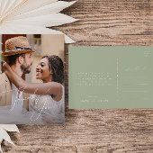 Carte Postale Script Whimsical | Sage Photo Mariage Merci