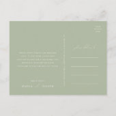 Carte Postale Script Whimsical | Sage Photo Mariage Merci (Dos)