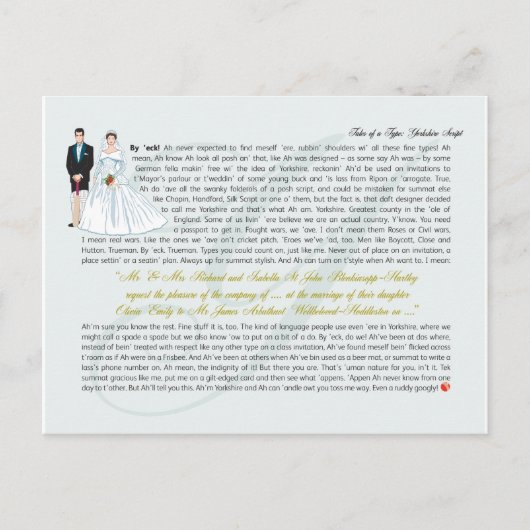 Carte Postale Script Yorkshire (Devant)