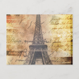 Carte Postale Scripts chic shabbés Vintage Paris Tour Eiffel