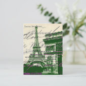 Carte Postale scripts français Paris eiffel tour arc de triomphe (Debout devant)