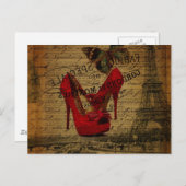 Carte Postale scripts paris eiffel tour stilettos fashionista (Devant / Derrière)