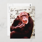 Carte Postale Scripts vintages drôle Chimpanzé (Devant / Derrière)