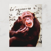 Carte Postale Scripts vintages drôle Chimpanzé (Devant)